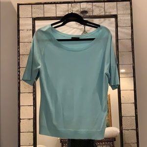 Baby blue 100% cashmere sweater by Rena Lange